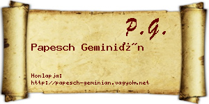 Papesch Geminián névjegykártya